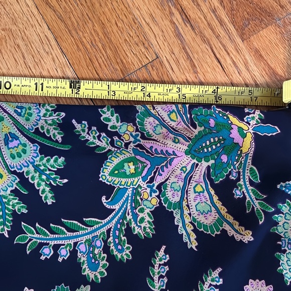 BeautifulColors.Blue/pink/greenPaisley& floralDesignFlatteringTieredSkirt.MidiXl - Picture 5 of 6